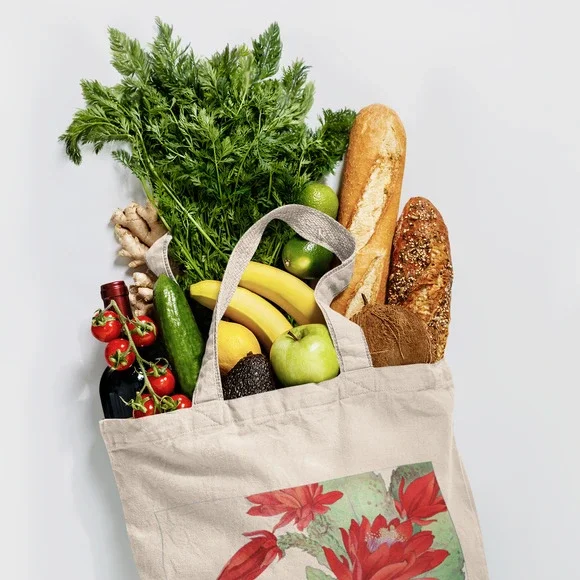 Japanese Red Phyiiocactus Flowers Tote - Picture 4 of 5